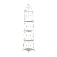 White Iron French Country Bakers Rack, 71" x 16" x 12"