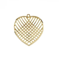 John Bead Beadwork Findings Gold Crossed Heart Pendant, 4ct.