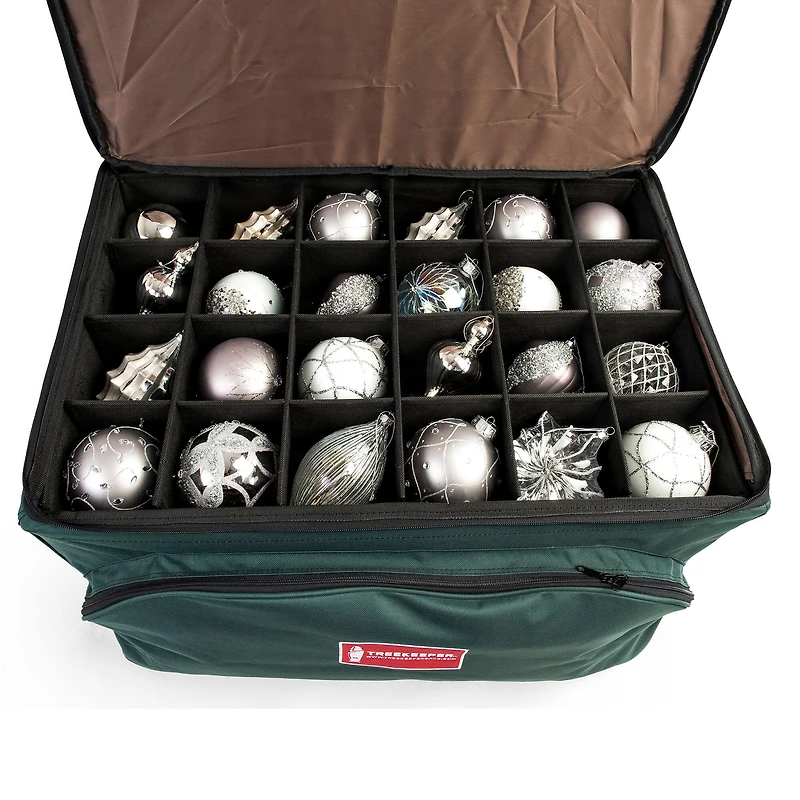 TreeKeeper 72ct. 4" Christmas Ornament Storage Box with Top Pocket