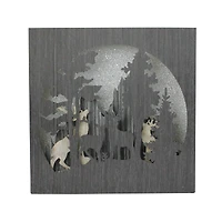 13.75" Glittered Winter Woodland Deer Christmas Shadow Box Table Décor