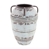 Set of 3 Blue Metal Rustic Vase, 26", 23", 19"