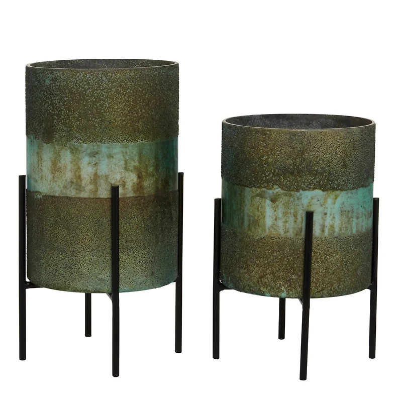 Glass Contemporary Candle Holder Set