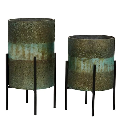 Glass Contemporary Candle Holder Set