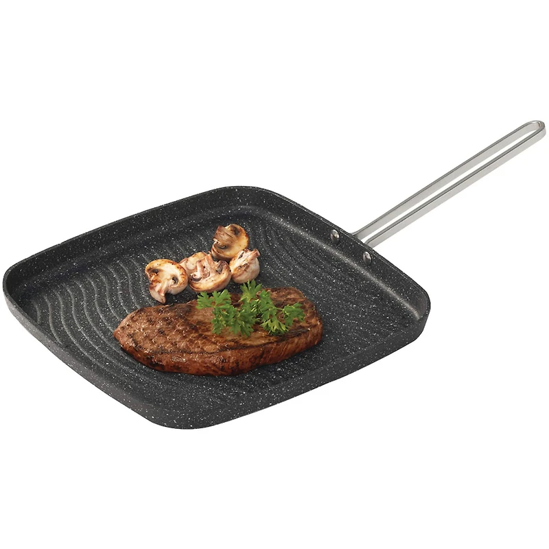 THE ROCK by Starfrit 10" Grill Pan With Stainless Steel Wire Handle