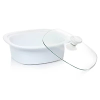 Gibson Elite® 1.9qt. White Ceramic Casserole with Glass Lid
