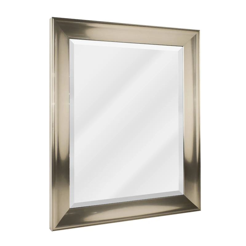 Head West Brushed Nickel Framed Beveled Accent Vanity Mirror