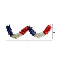 9ft. Warm LED Lights Americana Garland