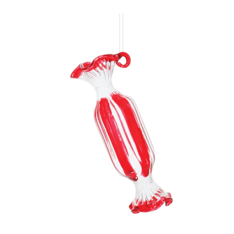 Glass Peppermint Candy Ornaments Set