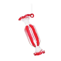 Glass Peppermint Candy Ornaments Set