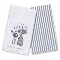Welcome Floral Hand Towel Set