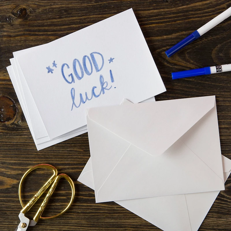 12 Packs: 10 ct. (120 total) White Shimmer Cards & Envelopes by Recollections™, 5" x 7"