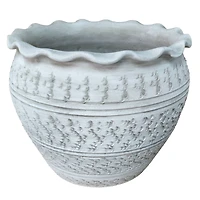 10" White Etched Ceramic Pot by Ashland®