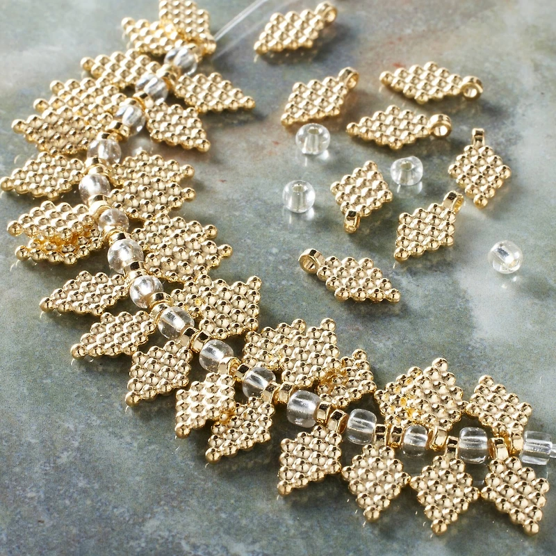 Metal Diamond Shaped Beads