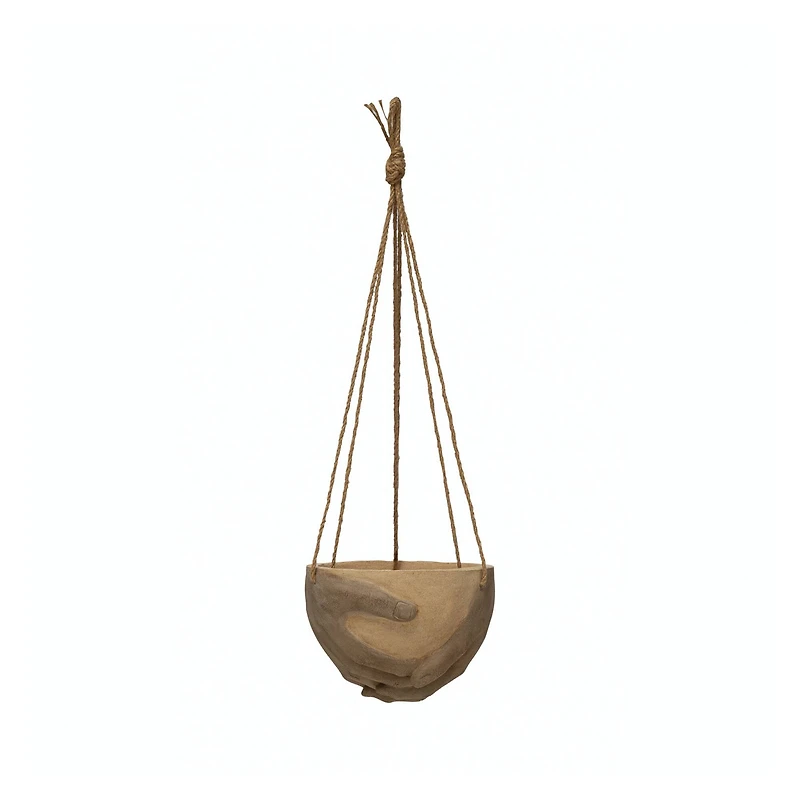 Hanging Hands Cement Planter with Jute Hanger