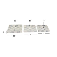 White Enamel Wood Coastal Tray Set