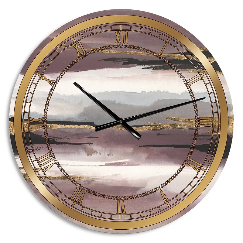 Designart Purple Glam Storm I Glam Wall Clock