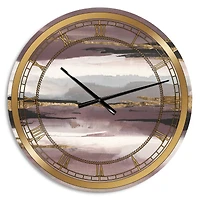 Designart Purple Glam Storm I Glam Wall Clock