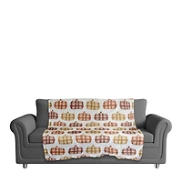 Plaid Pumpkins Coral Fleece Blanket