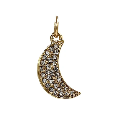 Charmalong™ 14K Gold-Plated Pavé Moon Charm by Bead Landing™