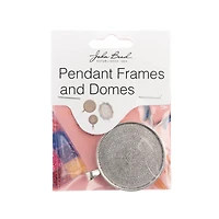 John Bead 40mm Antique Silver Round Pendant Frame