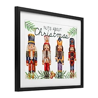 Stupell Industries Nuts About Christmas Nutcrackers Framed Print Under Glass Wall Art