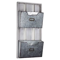 Galvanized Metal Mail & Magazine Wall Organizer