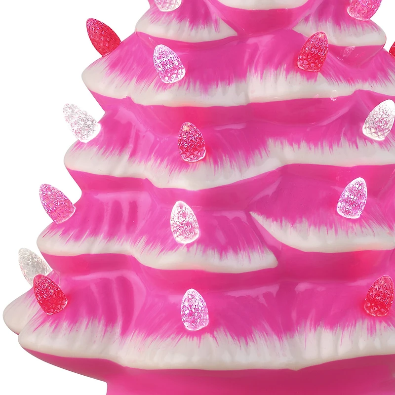 10" Hot Pink Miss Valentine Ceramic Tree