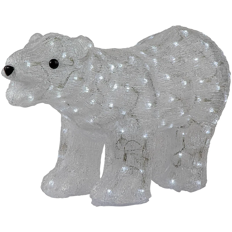 28" Lighted Commercial Grade Acrylic Polar Bear Christmas Display Decoration
