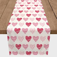 90" Poly Twill Tri Hearts Table Runner