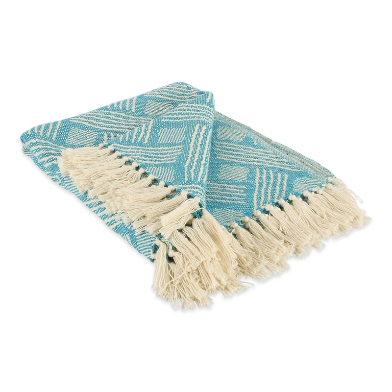 DII® Teal Basket Weave Woven Throw