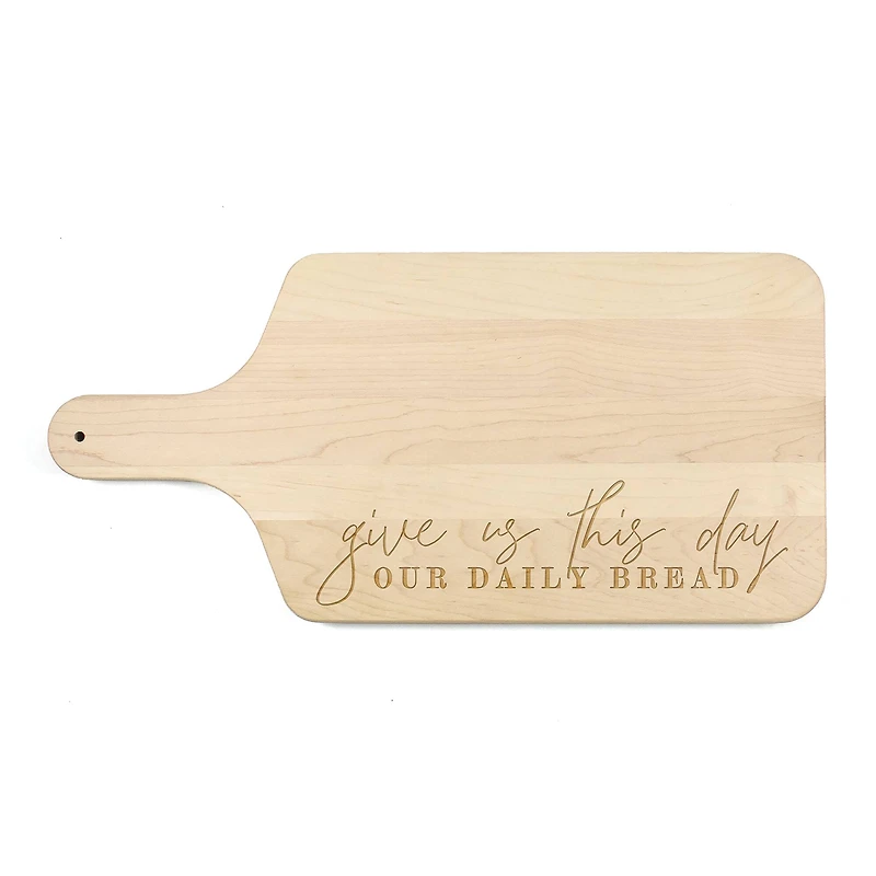 8" x 17" Our Daily Bread Maple Paddle Cutting Board
