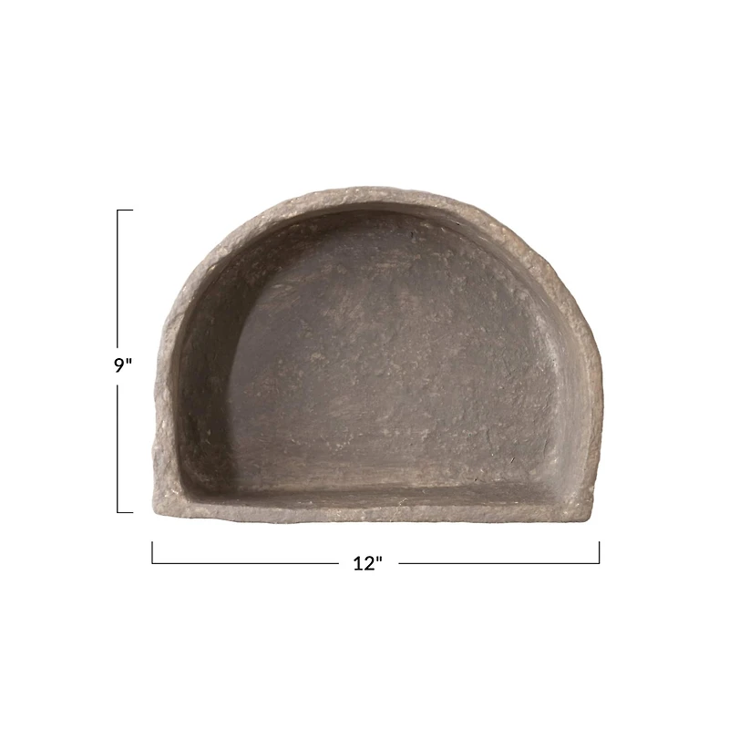 Hello Honey® Gray Paper Mache Half Moon Wall Shelf