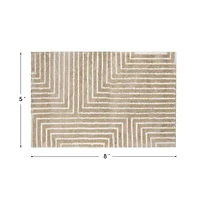 Glitzhome® 5ft. x 8ft. Ivory & Tan Geometric Shag Area Rug