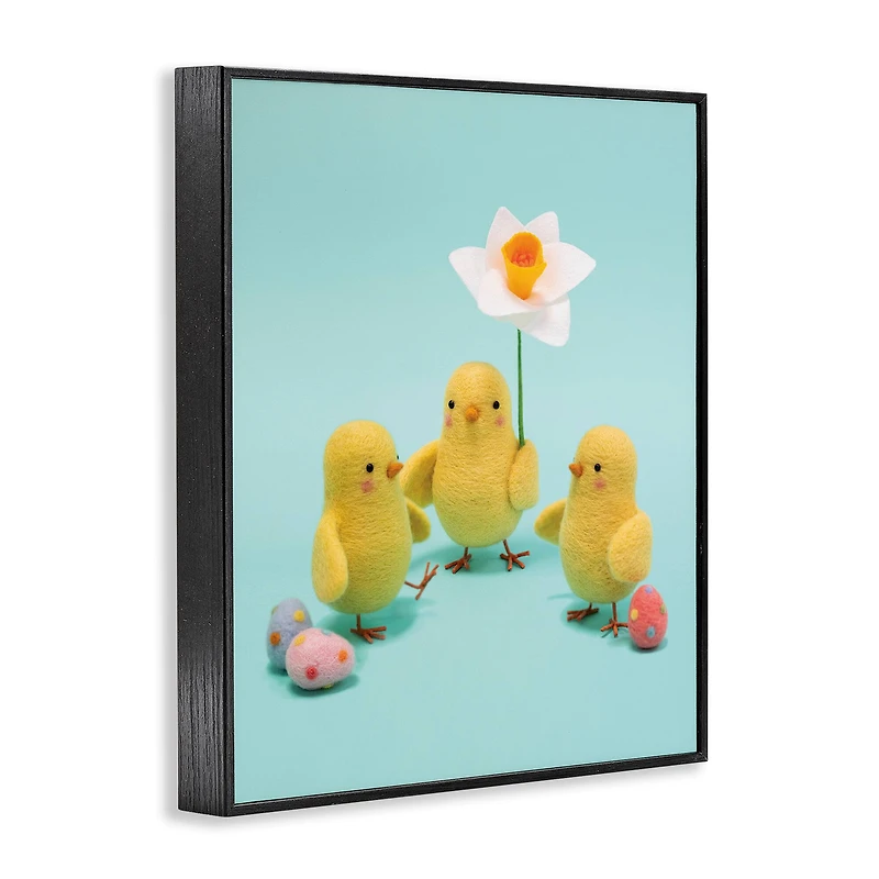 Stupell Industries Spring Chicks Floral Easter Eggs Framed Giclee Art