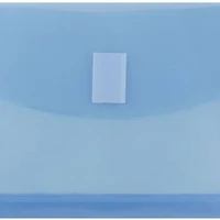 JAM Paper 5.25" x 10" Plastic #10 Hook & Loop Envelopes with 1" Expansion
