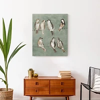 Birds on a Wire Sage 20" x 24" Canvas Wall Art