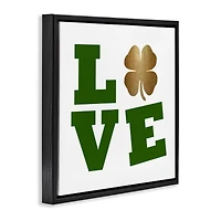 Stupell Industries St Patrick's Day Clover Love Floater Framed Art