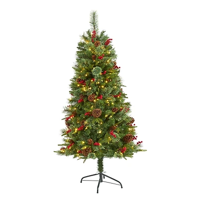 5ft. Pre-Lit Norway Mixed Pine Artificial Christmas Tree, Clear LED Lights