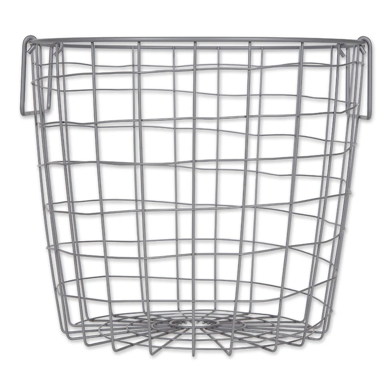 DII® Medium Cool Gray Round Metal Basket