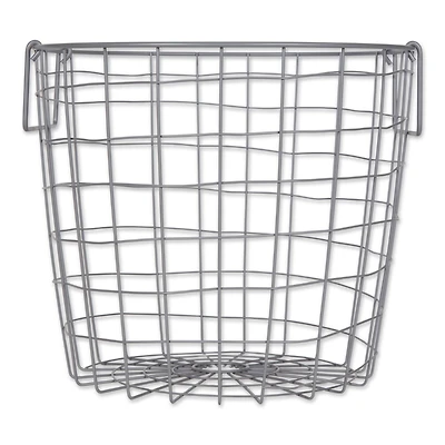 DII® Medium Cool Gray Round Metal Basket