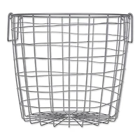 DII® Medium Cool Gray Round Metal Basket