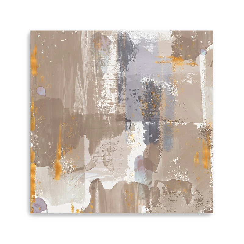 Icescape Abstract Grey Gold IV Canvas Giclee