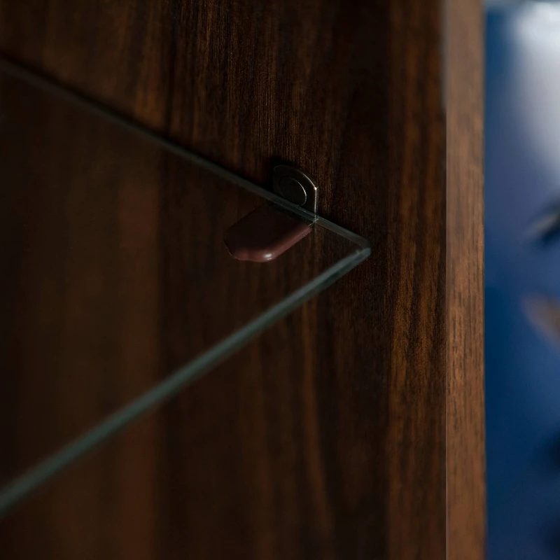 Walker Edison 30" Dark Walnut 1 Door Modern Wood Accent Cabinet