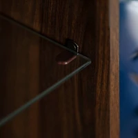 Walker Edison 30" Dark Walnut 1 Door Modern Wood Accent Cabinet