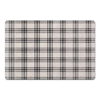 Black Plaid Floor Mat