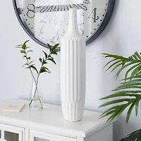 23" White Ceramic Modern Vase