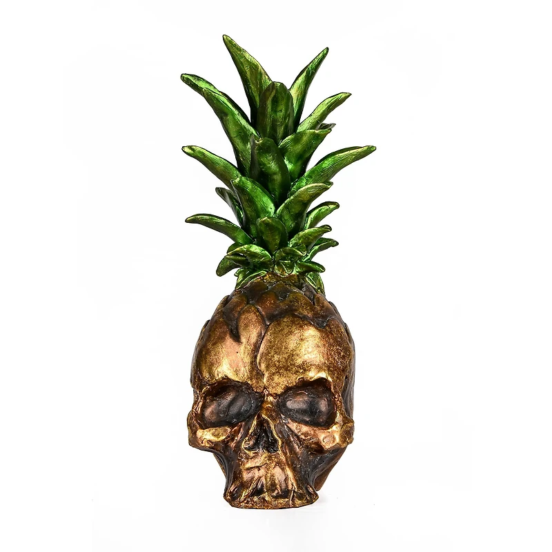 14" Pineapple Skull Halloween Decoration