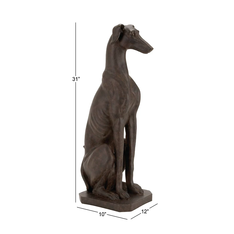 31" Brown Farmhouse Dog Sculpture