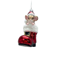 4.75" Mouse in Boot Glass Ornament by Ashland®