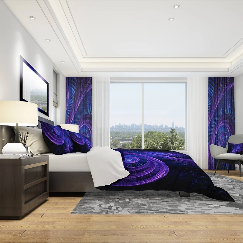 Designart 'Royal Purple & Blue Dream' Modern & Contemporary Bedding Set